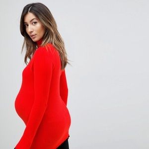 ASOS MATERNITY Sweater in Rib with Flared Sleeve